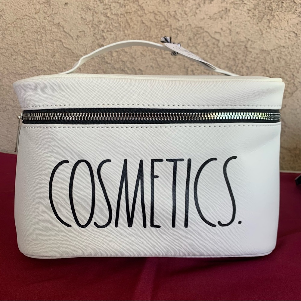 RAE DUNN WHITE COSMETIC BAG BNWT